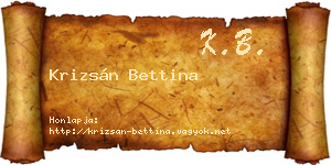 Krizsán Bettina névjegykártya