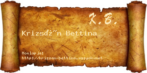 Krizsán Bettina névjegykártya