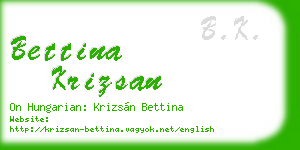 bettina krizsan business card